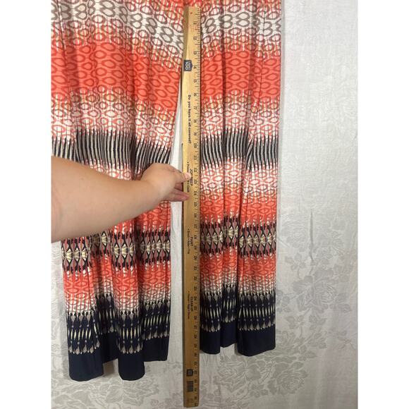 Coco Bianco Palazzo Pants Medium Orange Black Tan Geometric Print Wide Leg - Picture 5 of 9